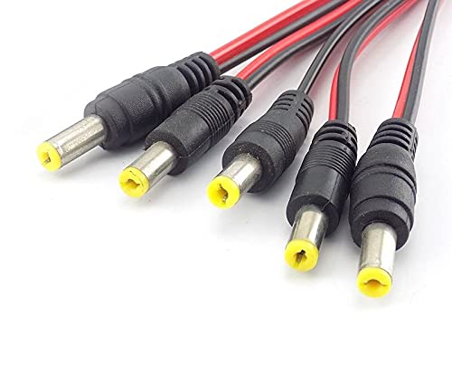 Reference view of wired DC male power connectors; pack quantity not indicated