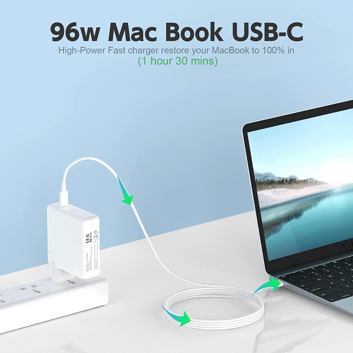 Compatible Apple Laptop Adapter 30W (5-20V / up to 1.5A) USB-C