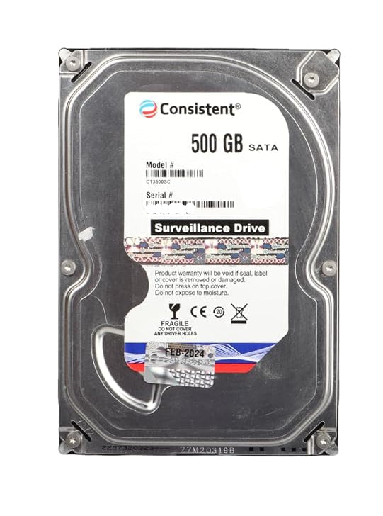 Consistent 500GB Surveillance HDD – 3.5 Inch SATA Internal Hard Drive