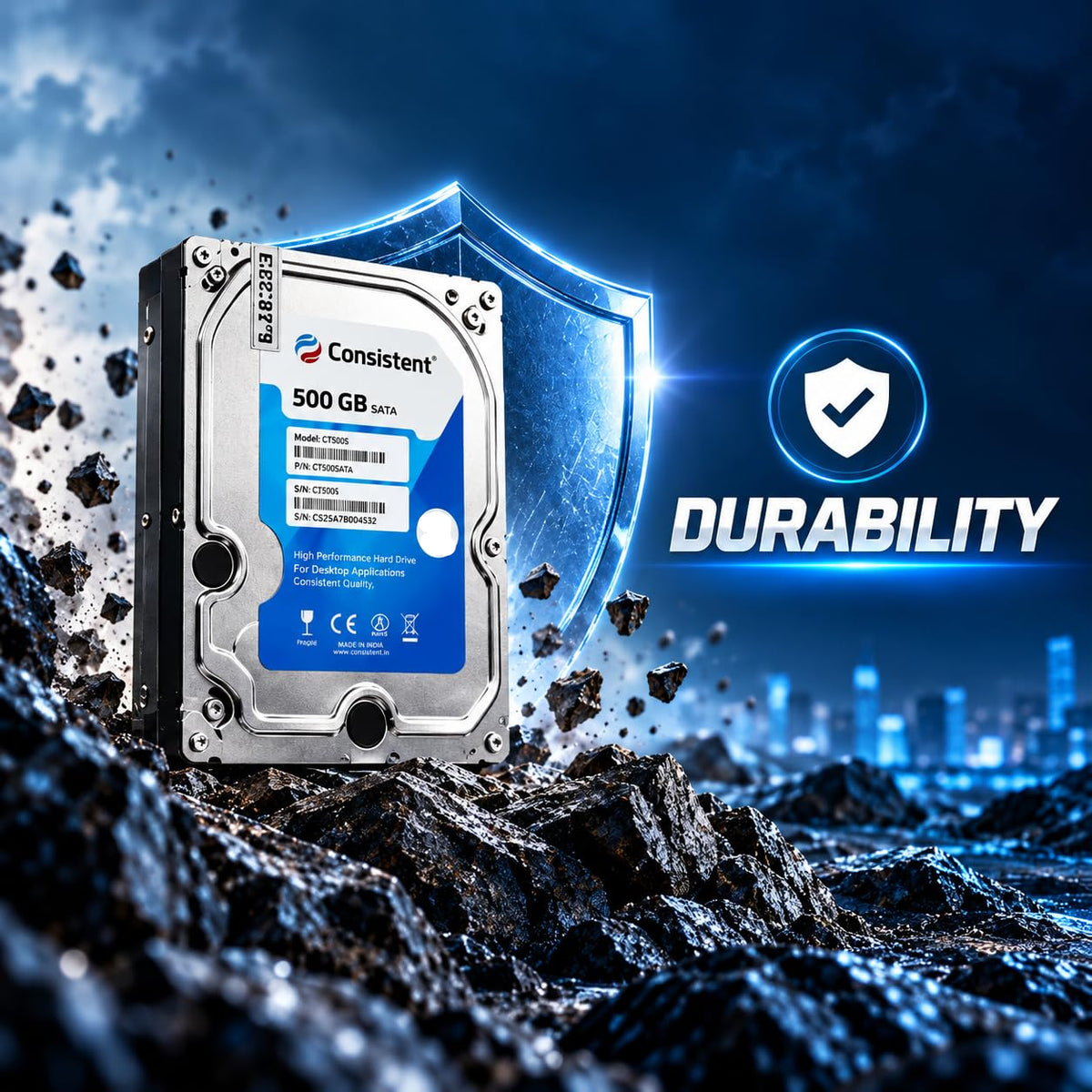 Consistent 500GB Surveillance HDD – 3.5 Inch SATA Internal Hard Drive