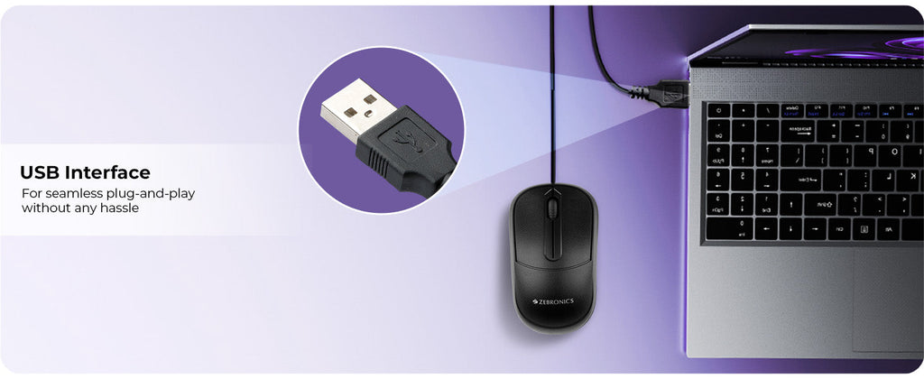 Zebronics Zeb Comfort+ Wired Mouse 1000 DPI USB