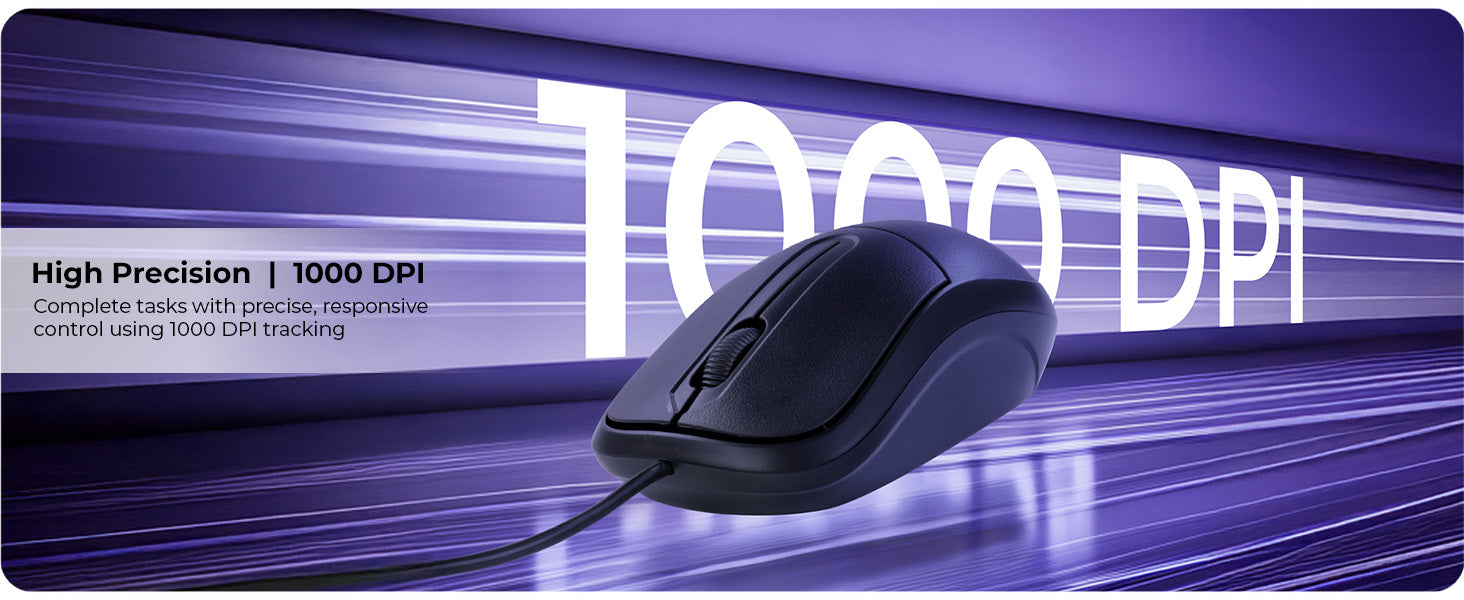 Zebronics Zeb Comfort+ Wired Mouse 1000 DPI USB
