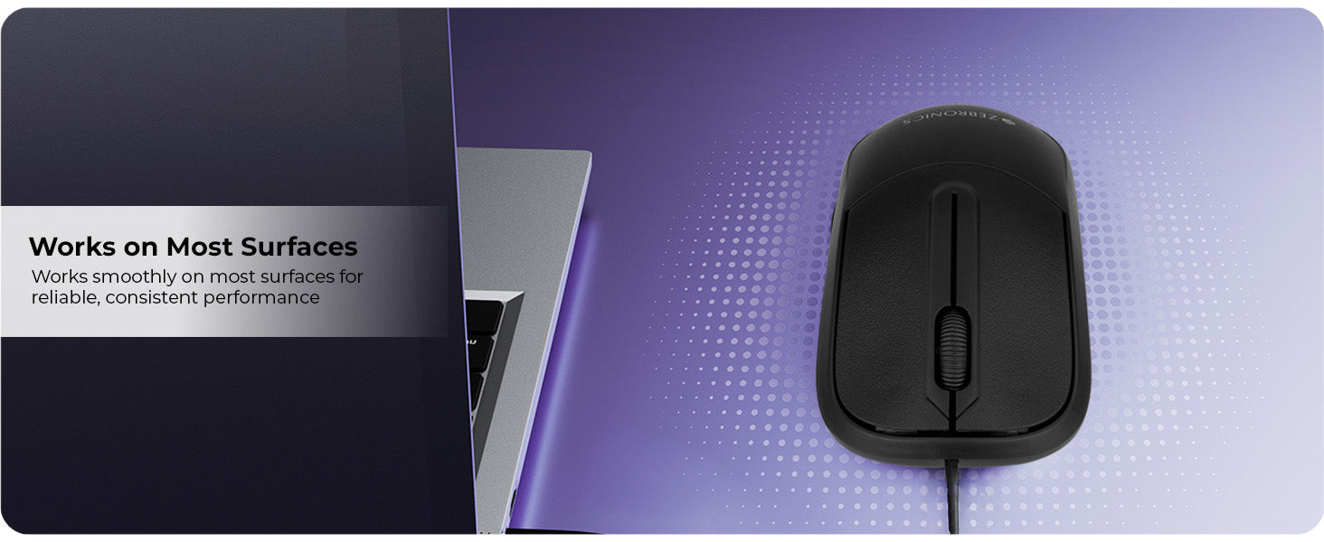 Zebronics Zeb Comfort+ Wired Mouse 1000 DPI USB