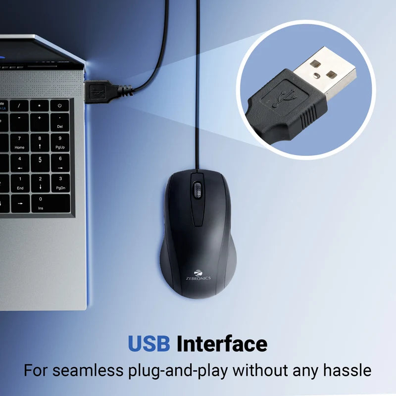 Zebronics Zeb Alex Wired Mouse 1200 DPI USB