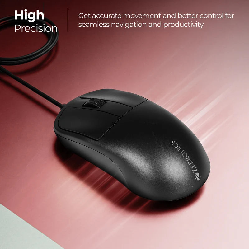 Zebronics Zeb Comfort 10 Wired Mouse 1200 DPI USB