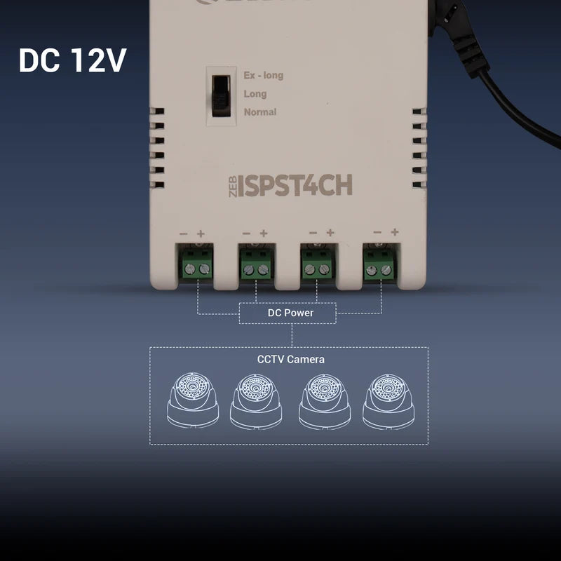 Zebronics ISPST4CH 4 Channel CCTV SMPS – 12V Power Supply