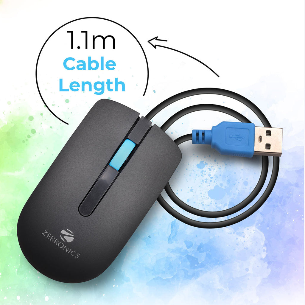 Zebronics Zeb Juggle Wired Mouse 1200 DPI USB
