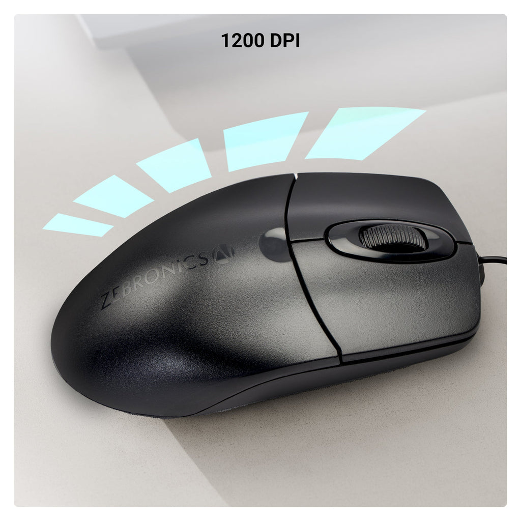 Zebronics Zeb Scoot Wired Mouse 1200 DPI USB