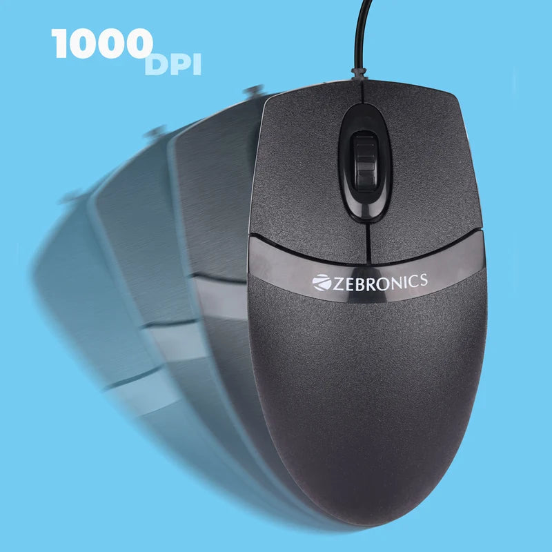 Zebronics Zeb Spin Wired Mouse 1000 DPI USB