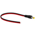 DC male barrel power connector with red and black wire leads