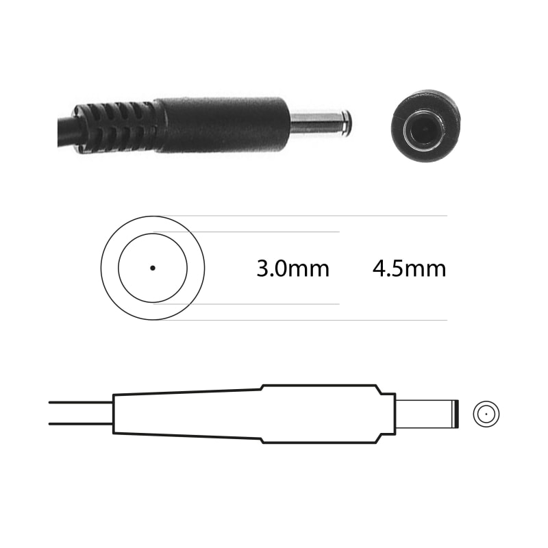 Compatible Dell Laptop Adapter 45W (19.5V / 2.31A) 4.5×3.0mm (Small Pin)