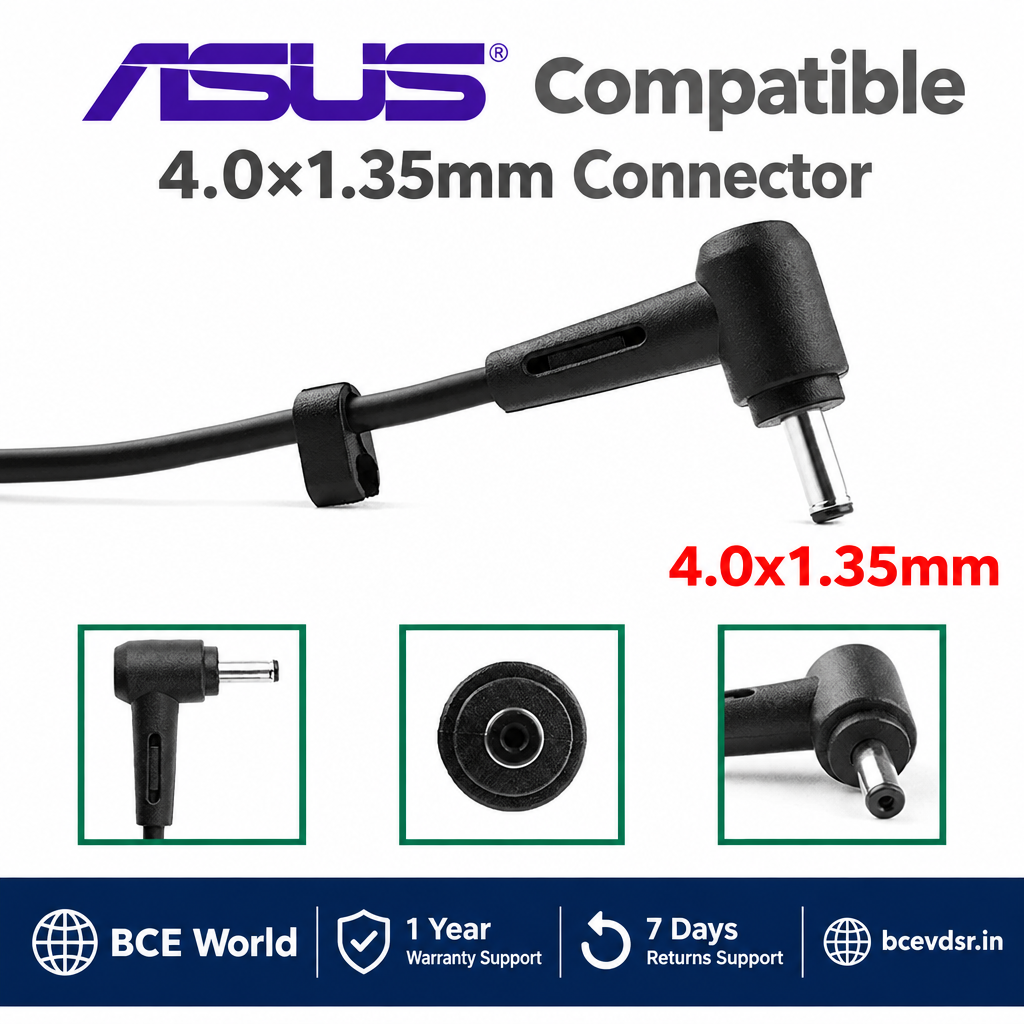 Compatible Asus adapter 4.0×1.35mm connector detail views