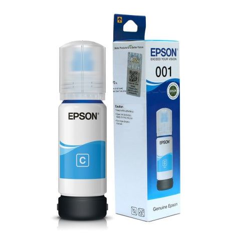 Epson 001 Cyan genuine 70 ml ink bottle view 2