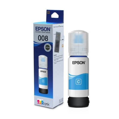 Epson 008 Cyan genuine 70 ml ink bottle view 3