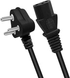 Close-up of Indian 3 pin plug and IEC C13 computer power connector