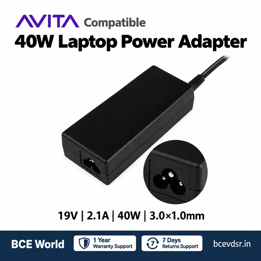 Compatible Avita 40W laptop power adapter input view
