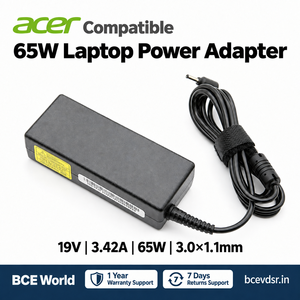 Compatible laptop adapter for Acer 65W 19V 3.42A 3.0×1.1mm
