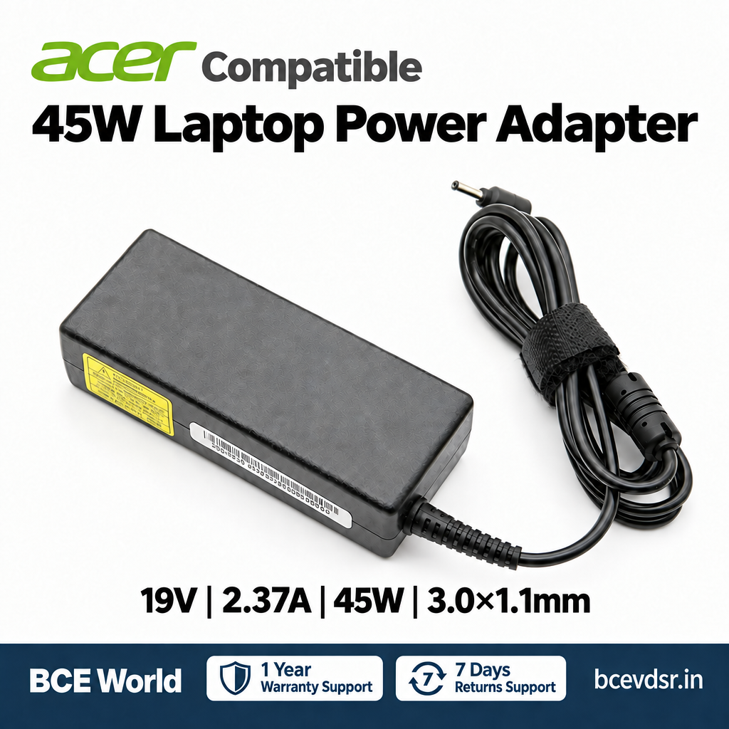 Compatible laptop adapter for Acer 45W 19V 2.37A 3.0×1.1mm