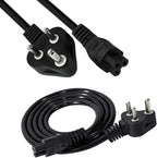 Compatible Laptop Power Cable 1.5m – 3 Pin Indian Plug to IEC C5 Cloverleaf