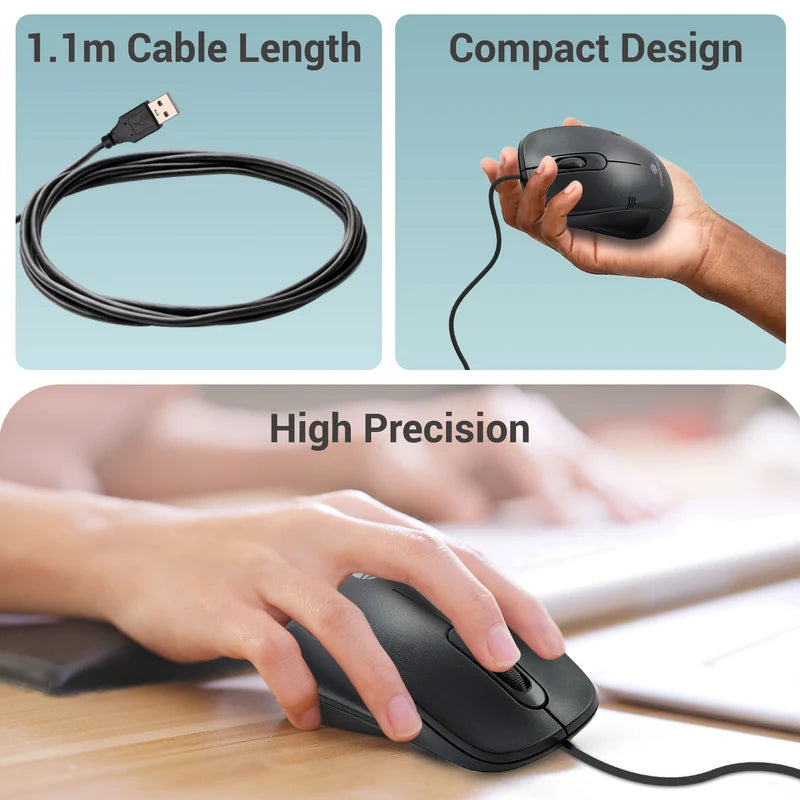 Zebronics Zeb Power+ Wired Mouse 1200 DPI USB